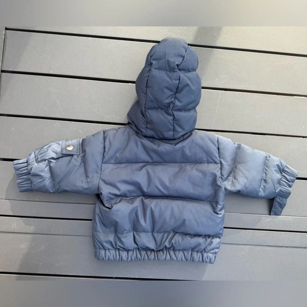 Polo Ralph Lauren Baby Navy Puffer Jacket with Hood Boys size 6-9 months - Picture 3 of 6